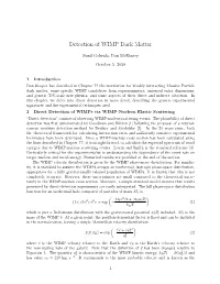 Detection of WIMP Dark Matter