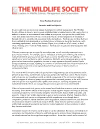 Final Position Statement Invasive and Feral Species Invasive and Feral