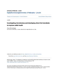 Investigating Microbiomes and Developing Direct-Fed Microbials to Improve Cattle Health