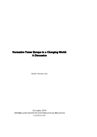 Normative Power Europe in a Changing World: a Discussion