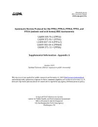 Systematic Review Protocol for the PFBA, Pfhxa, Pfhxs, PFNA, and PFDA (Anionic and Acid Forms) IRIS Assessments