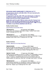 Area 1 Planning Committee Part 1 Public 3 November 2005 DECISIONS ISSUED SUBSEQUENT to PREVIOUS LIST 'D' All Applications With