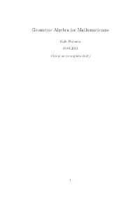 Geometric Algebra for Mathematicians