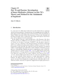 Zhu Xi and Daoism: Investigation of Inner-Meditative Alchemy in Zhu