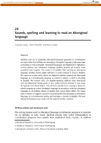 24 Sounds, Spelling and Learning to Read an Aboriginal Language