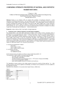 Comparing Strength Properties of Natural and Synthetic Rubber Mixtures