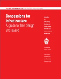 Concessions for Infrastructure a Guide to Their Design and Award
