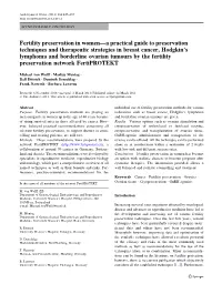 Fertility Preservation in Women—A Practical Guide To