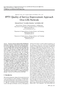 IPTV Quality of Service Improvement Approach Over LTE Network