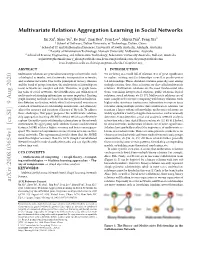 Multivariate Relations Aggregation Learning in Social Networks