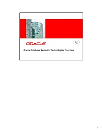 Oracle Database Semantic Technologies Overview
