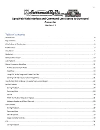Specweb Web Interface and Command Line Stereo to Surround Converter Version 1.3