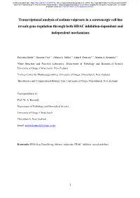 Transcriptional Analysis of Sodium Valproate in a Serotonergic Cell Line Reveals Gene Regulation Through Both HDAC Inhibition-Dependent and Independent Mechanisms