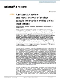 A Systematic Review and Meta-Analysis of the Hip Capsule Innervation and Its Clinical Implications