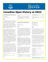 Canadian Open History at HGCC T4
