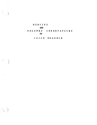 Memoir and Related Observations by Jacob Brandon