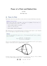 Power of a Point and Radical Axis
