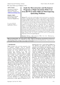 Study the Microstructure and Mechanical Properties of High