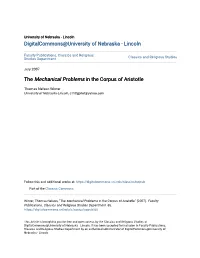 The Mechanical Problems in the Corpus of Aristotle
