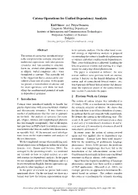 Catena Operations for Unified Dependency Analysis