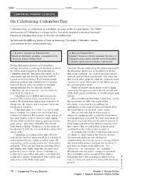 Comparing Primary Sources Activity: on Columbus