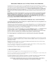 Miss Rodeo Nebraska 2021 Contract Rules and Guidelines