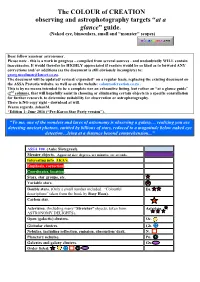 The COLOUR of CREATION Observing and Astrophotography Targets “At a Glance” Guide