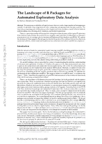 The Landscape of R Packages for Automated Exploratory Data Analysis by Mateusz Staniak and Przemysław Biecek