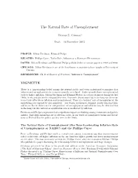 The Natural Rate of Unemployment