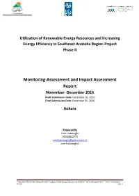 Utilization of Renewable Energy Resources and Increasing Energy Efficiency in Southeast Anatolia Region Project Phase II