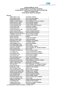 Confirmed Minutes of the London Regional Transfusion