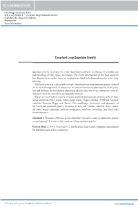 Covariant Loop Quantum Gravity Carlo Rovelli , Francesca Vidotto Frontmatter More Information