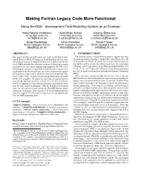 Making Fortran Legacy Code More Functional