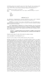 Proposed Ordinance No