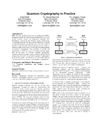 Quantum Cryptography in Practice Chip Elliott Dr
