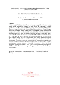 Rephotographic Powers: Teaching Rephotography As a Platform for Visual Communication in Turkey