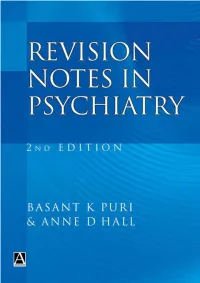 Revision Notes in Psychiatry 2Nd Edition