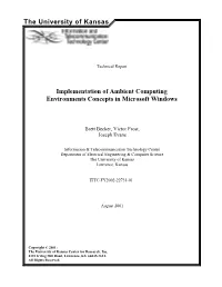 The University of Kansas Implementation of Ambient