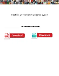 Gigabites of the Gemini Guidance System Awards