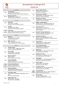 Brussels Beer Challenge 2019 Awards List
