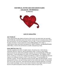 Calculus: the Musical! Discussion Guide