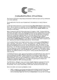 Creating Bold New Music: a Proud History