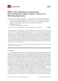 Hollow Fiber Membrane Contactors for Post-Combustion Carbon Capture: a Review of Modeling Approaches