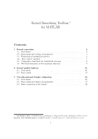 Kernel Smoothing Toolbox ∗ for MATLAB