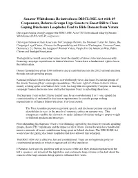Senator Whitehouse Re-Introduces DISCLOSE Act With