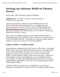 Setting up Software RAID in Ubuntu Server | Secu