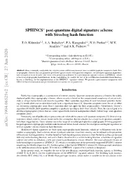 SPHINCS $^+ $ Post-Quantum Digital Signature Scheme with Streebog