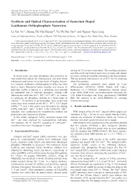 Synthesis and Optical Characterization of Samarium Doped Lanthanum Orthophosphate Nanowires