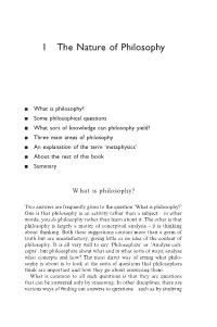 1 the Nature of Philosophy