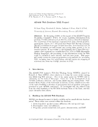 ADASS Web Database XML Project